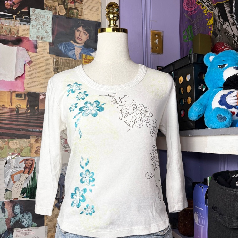 Christopher & Banks Floral Graphic Top